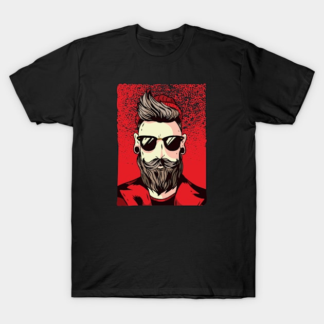 Bearded Hipster T-Shirt by EarlAdrian